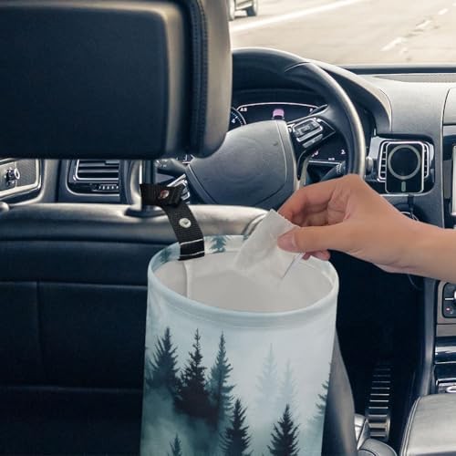 Car Trash Can Waterproof Garbage Can Car-Seat Back Hanging Mountain Forest