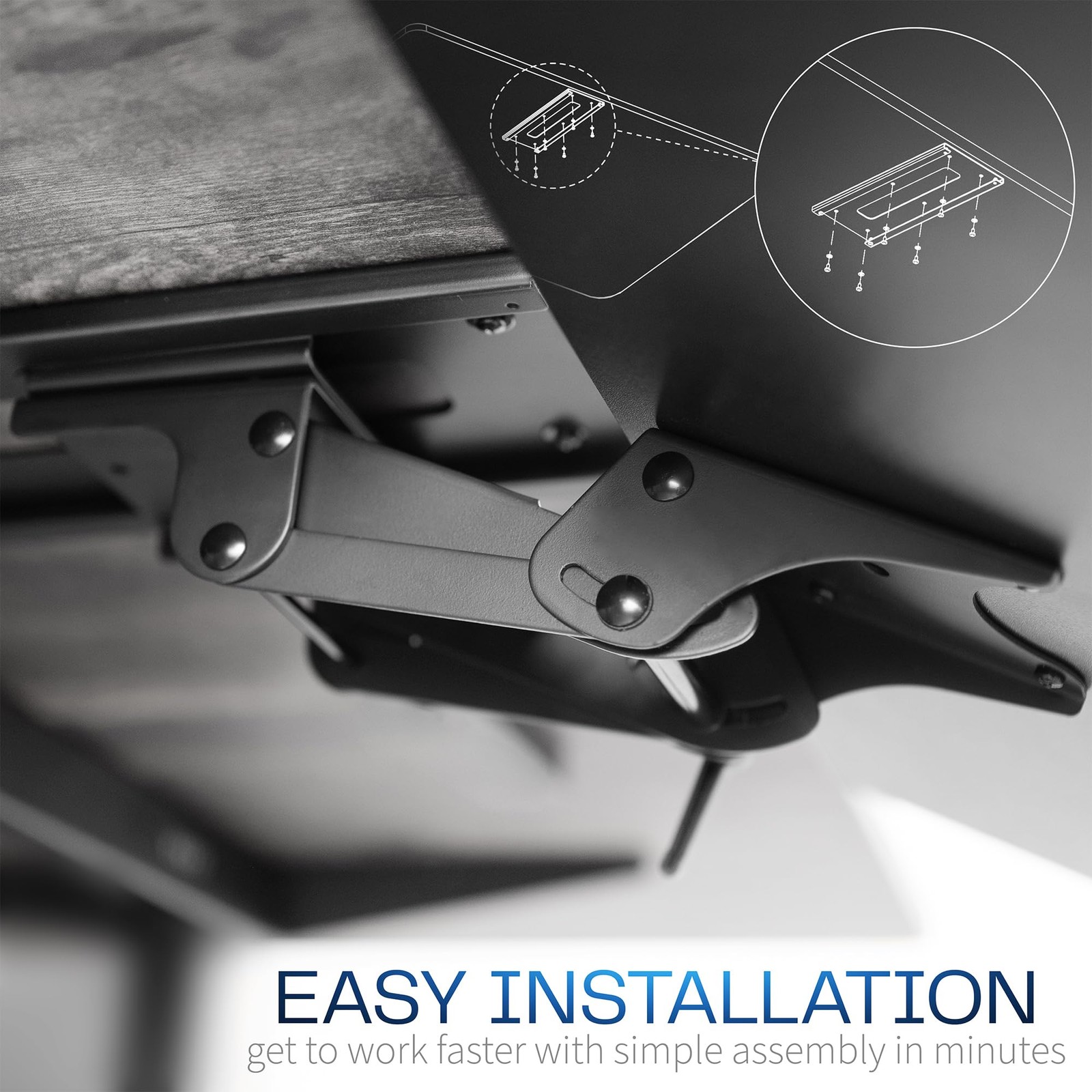 VIVO Adjustable Computer Keyboard & Mouse Platform Tray Ergonomic Under Table De