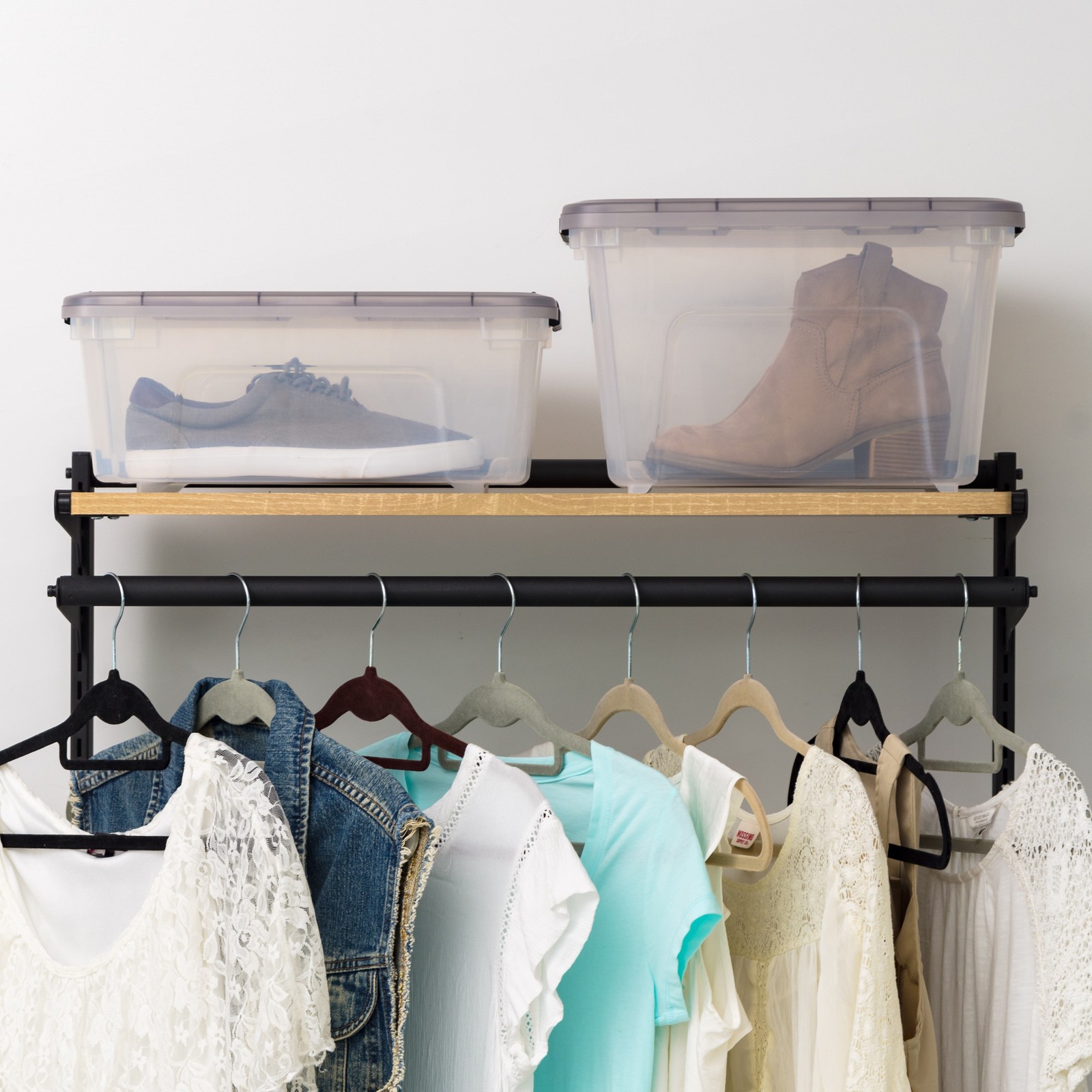 13 Qt. Plastic Storage Bins with Lids, Stackable Storage Containers, 8 Pack