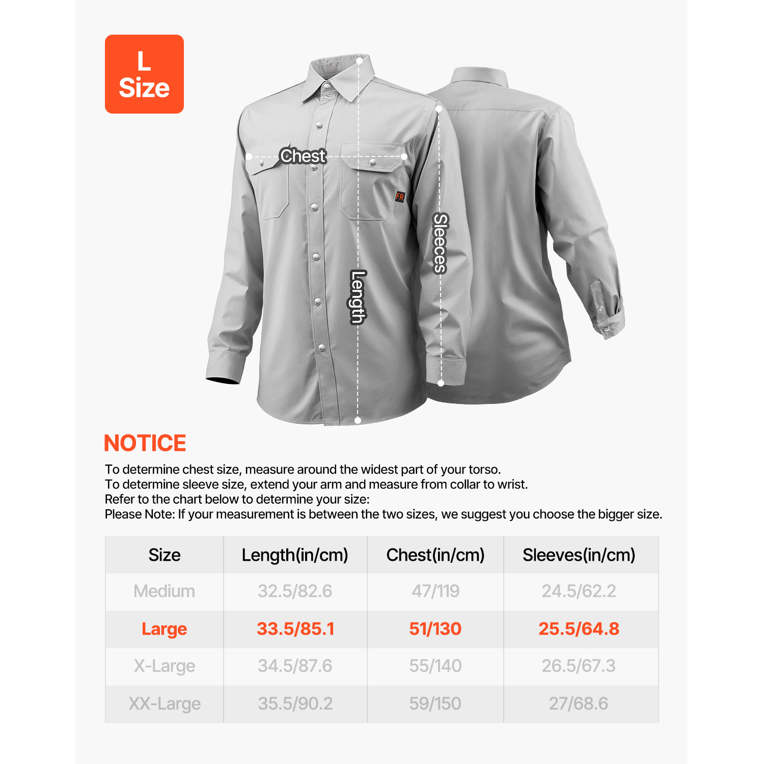 Flame-Resistant Welding Jacket 7oz FR Cotton Welding Safety Jacket L-Sized