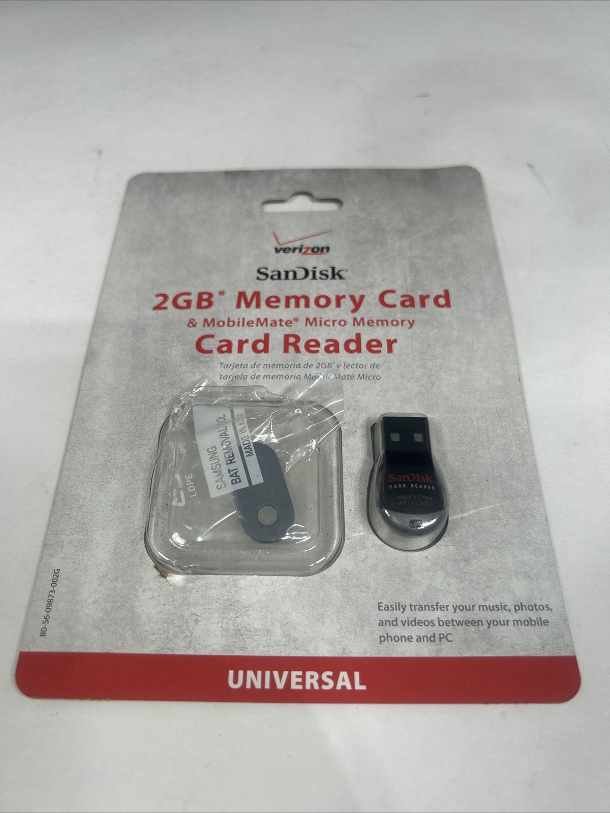 "New"  Verizon SanDisk MobileMate Micro Memory Card Reader No Card J42