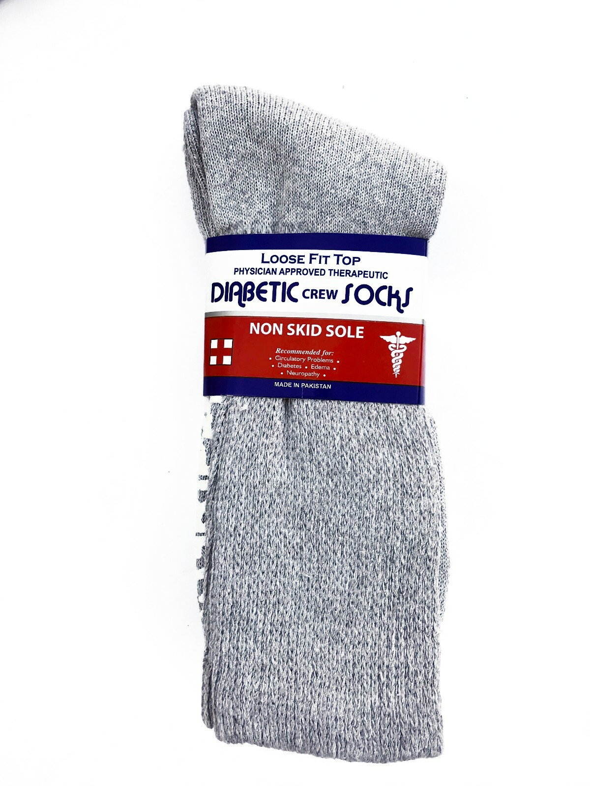 3-Pairs Men's NON SKID SOLE Diabetic circulatory Socks "Slipper & GRIPPER" NEW