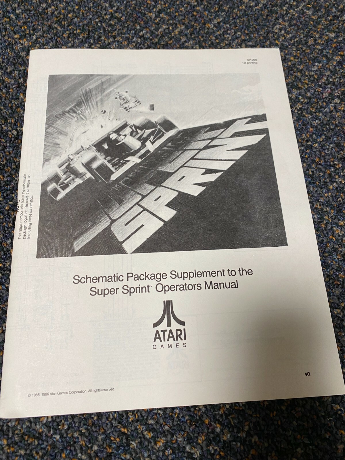 1986 ATARI SUPER SPRINT SCHEMATICS PACKAGE