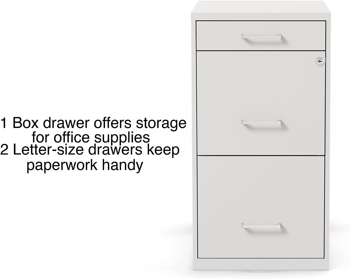 White, D W H, Lockable & Mobile, Letter Size Documents, Staples 3-Drawer