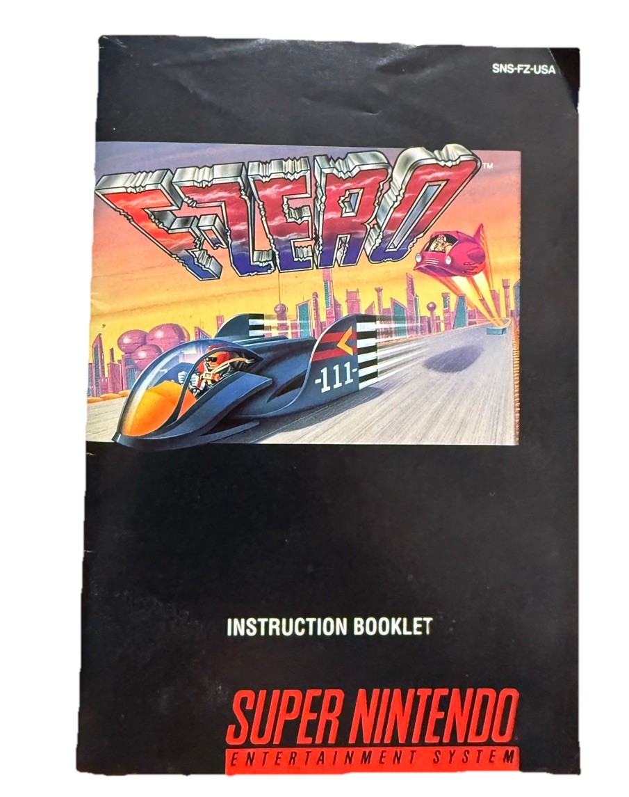 1991 F-Zero Super Nintendo SNES Instruction Booklet Pamphlet SNS-FZ-USA