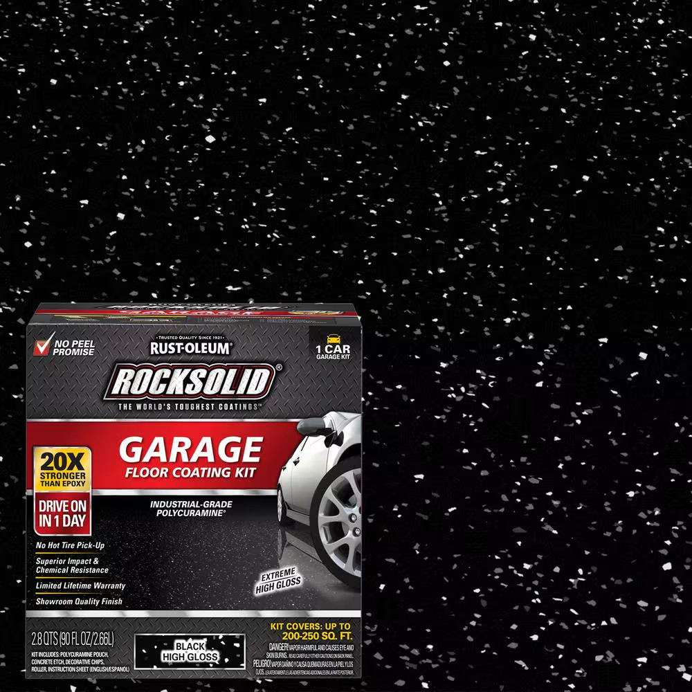 90 Oz. Black Polycuramine 1-Car Garage Floor Kit