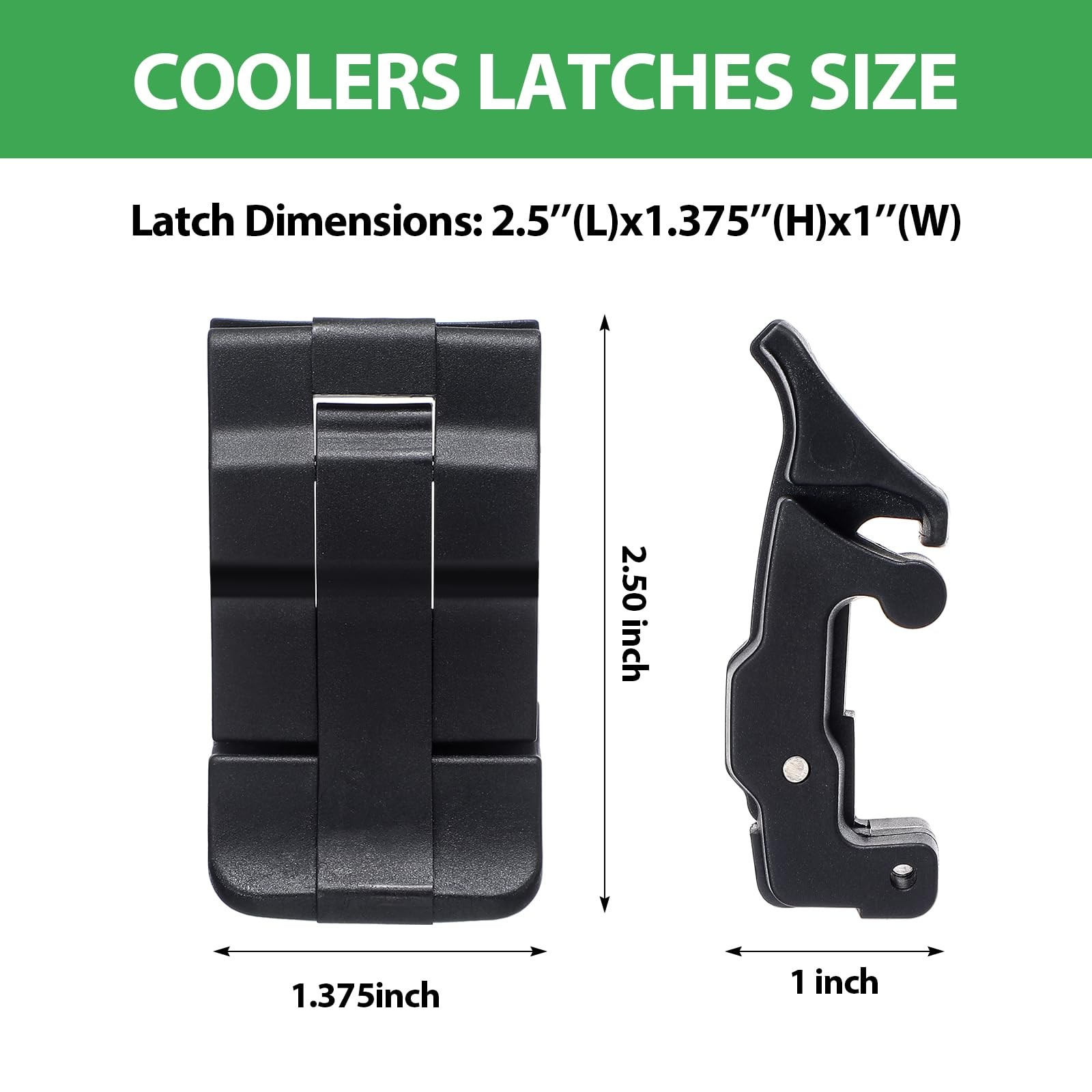 2 PCS Black Replacement Cooler Latches, Plastic Pelican Protector Series Medium