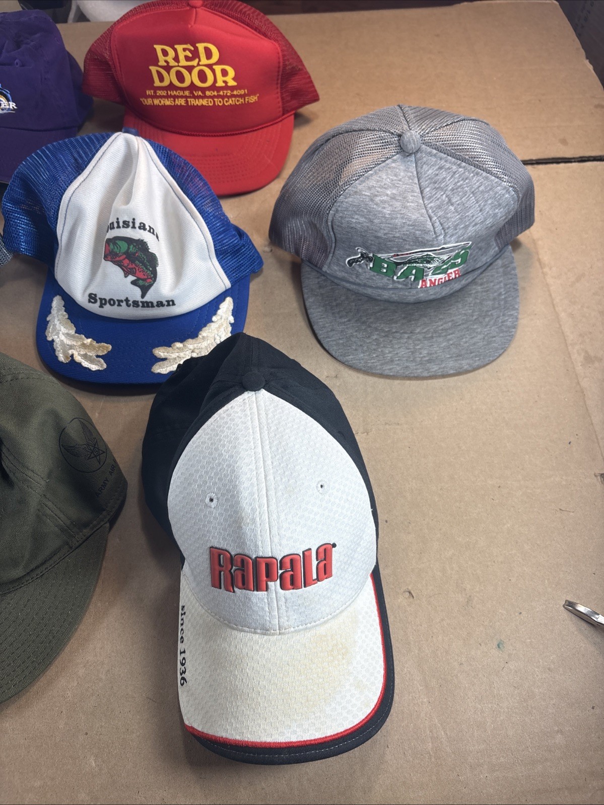 Sport Fishing Cap Lot Adjustable Hat Vintage Outdoors Bass Rapala Camping 22G17