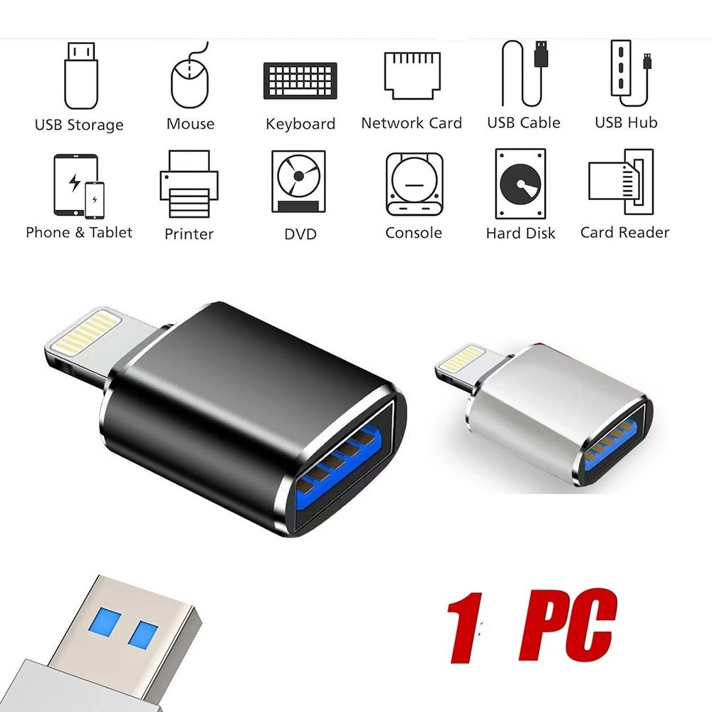 To USB 3.0 OTG Adapter for iPhone iPad Camera Card Reader Flash Drive