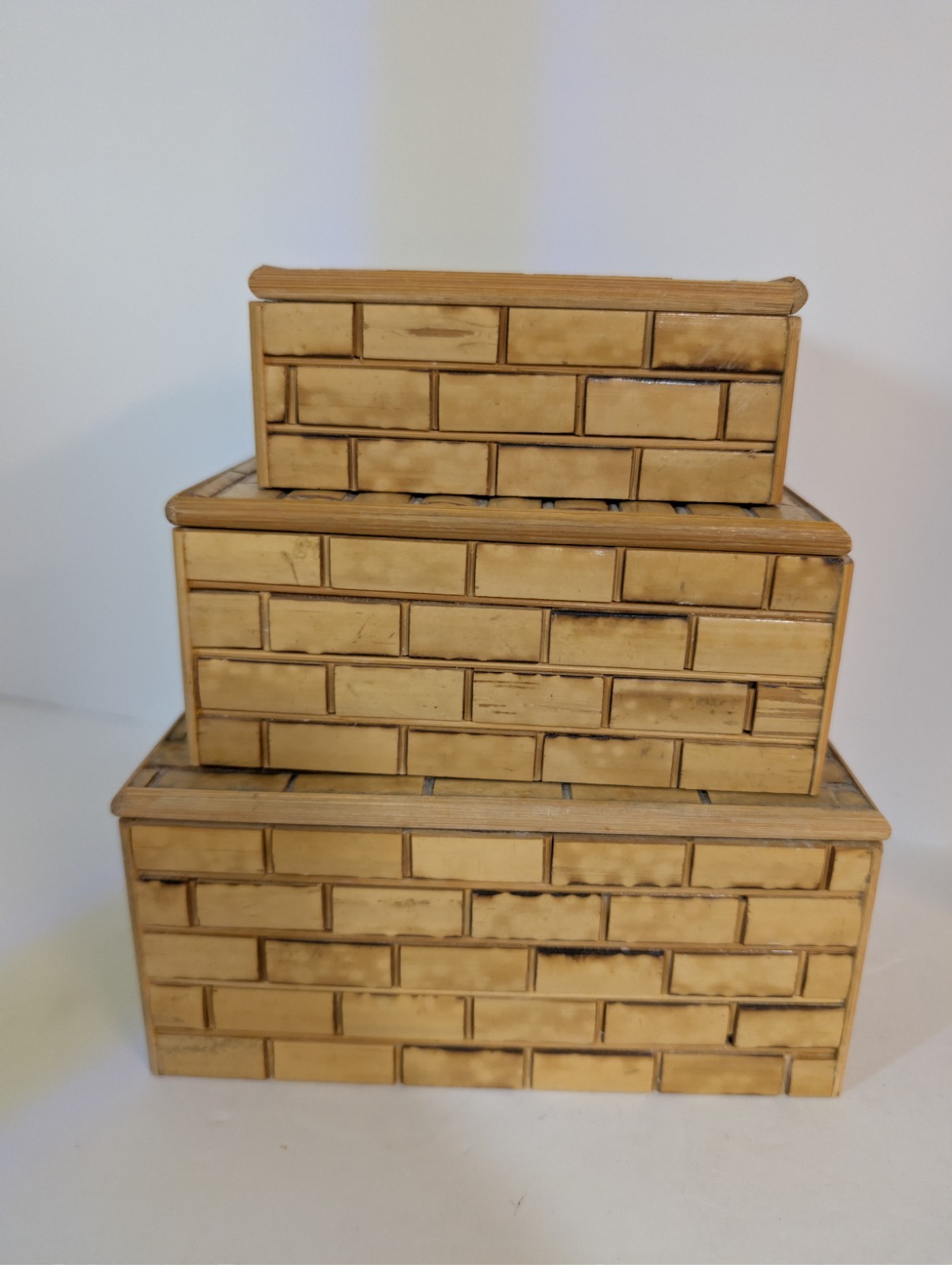 Vintage Bamboo Nesting Boxes