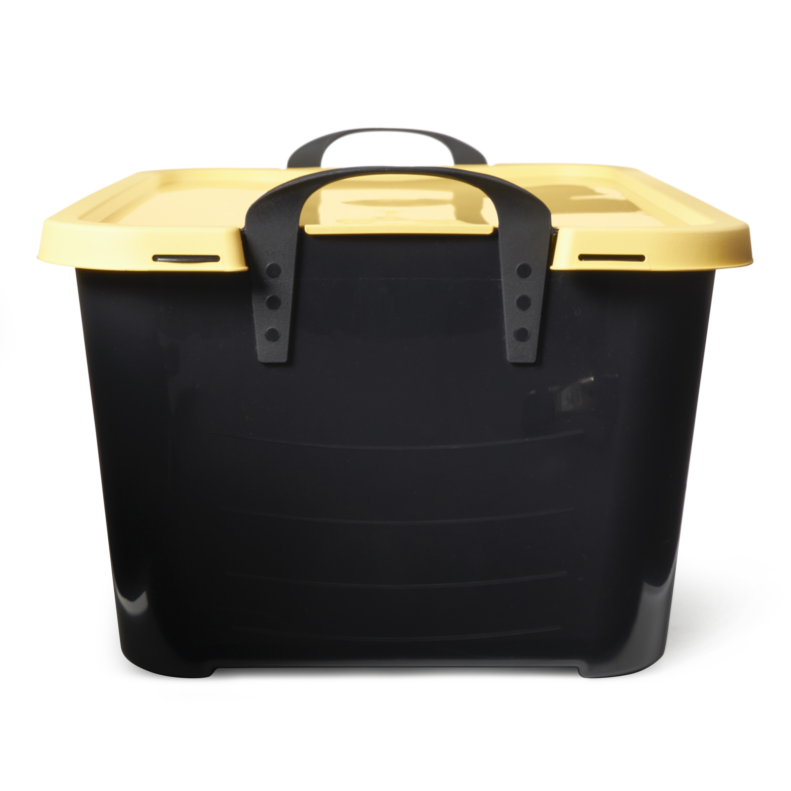 Life Story 55 Quart Plastic Stackable Storage Unit Bin, Black & Yellow (6 Pack)