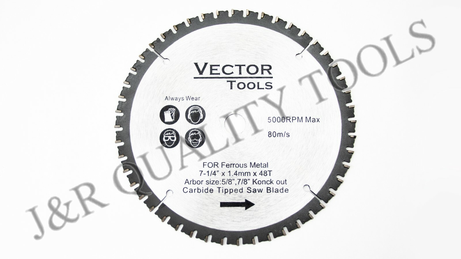 7-1/4" 5/8" & 7/8" Arbor 48T Carbide Tip Circular Saw Blade For Metal cutting