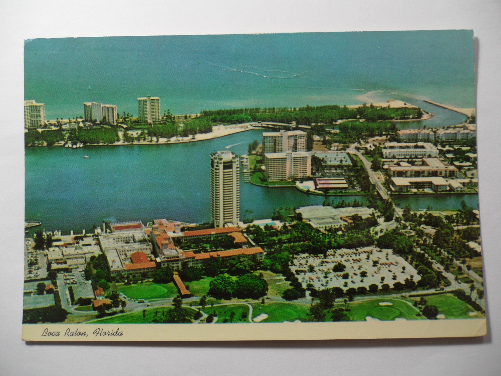 STAMPMART : USA A PANARAMA VIEW OF BOCA RATON FL POSTCARD USED TO WASHINGTON