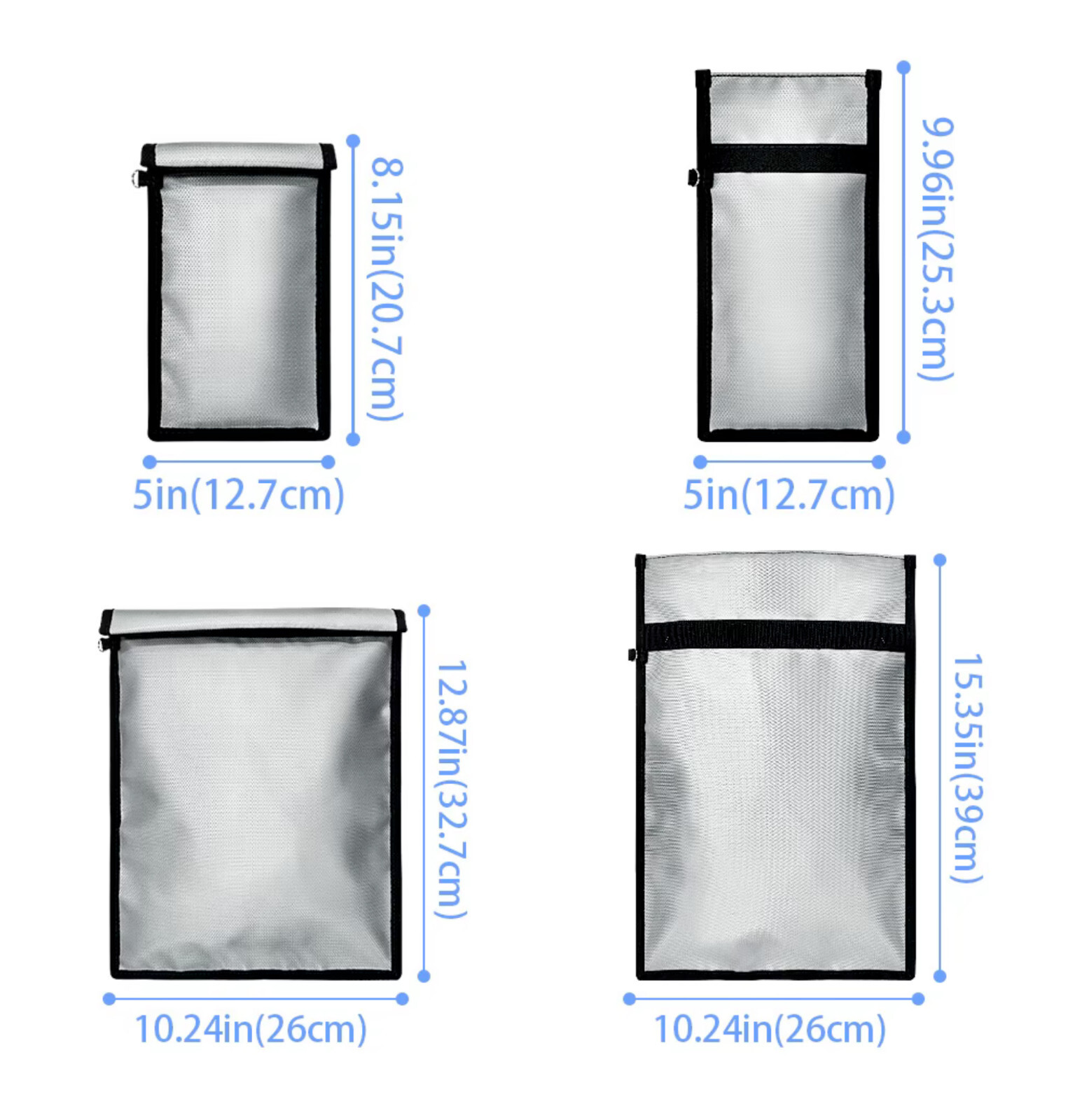 2000℉ Fire Proof Money Bag Fireproof Document Pouch Waterproof Safe Large