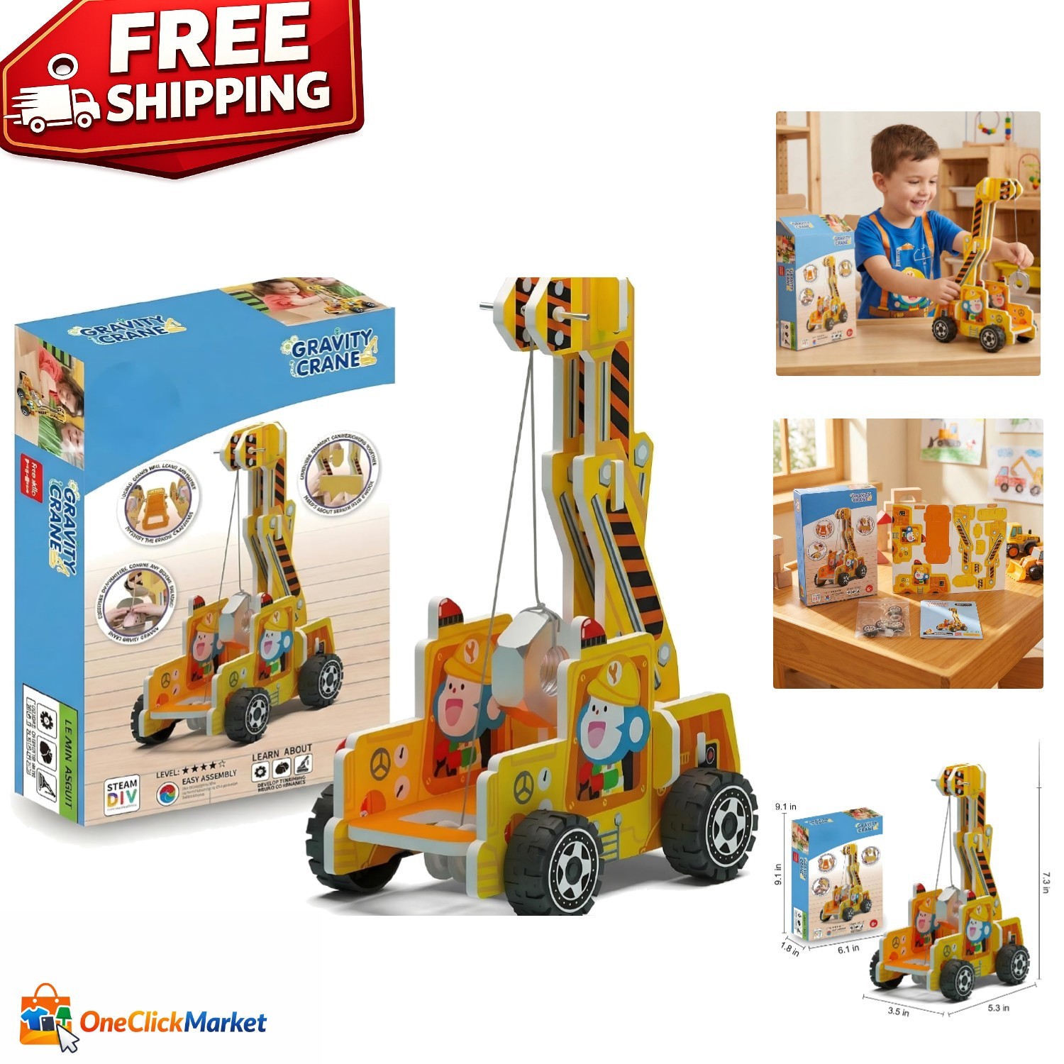 Educational Gravity Crane Construction Kit - Sparks STEM Curiosity in Kids