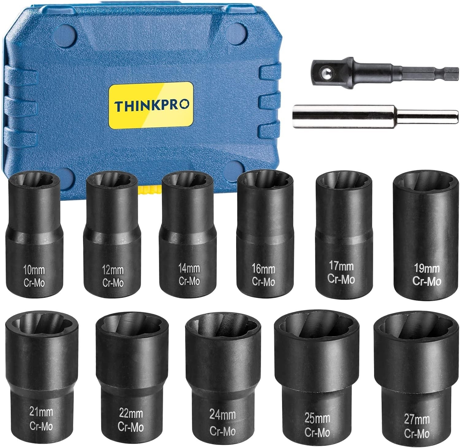 Lug Nut Removal Tool,13 PCS Bolt Extractor, 1/2 Inch Drive Lug Nut Extractor Set