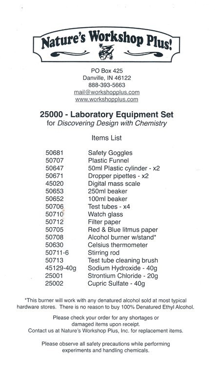 Discovering Design With Chemistry Lab Kit Homeschool EXTRA ITEMS Dr. Jay L. Wile