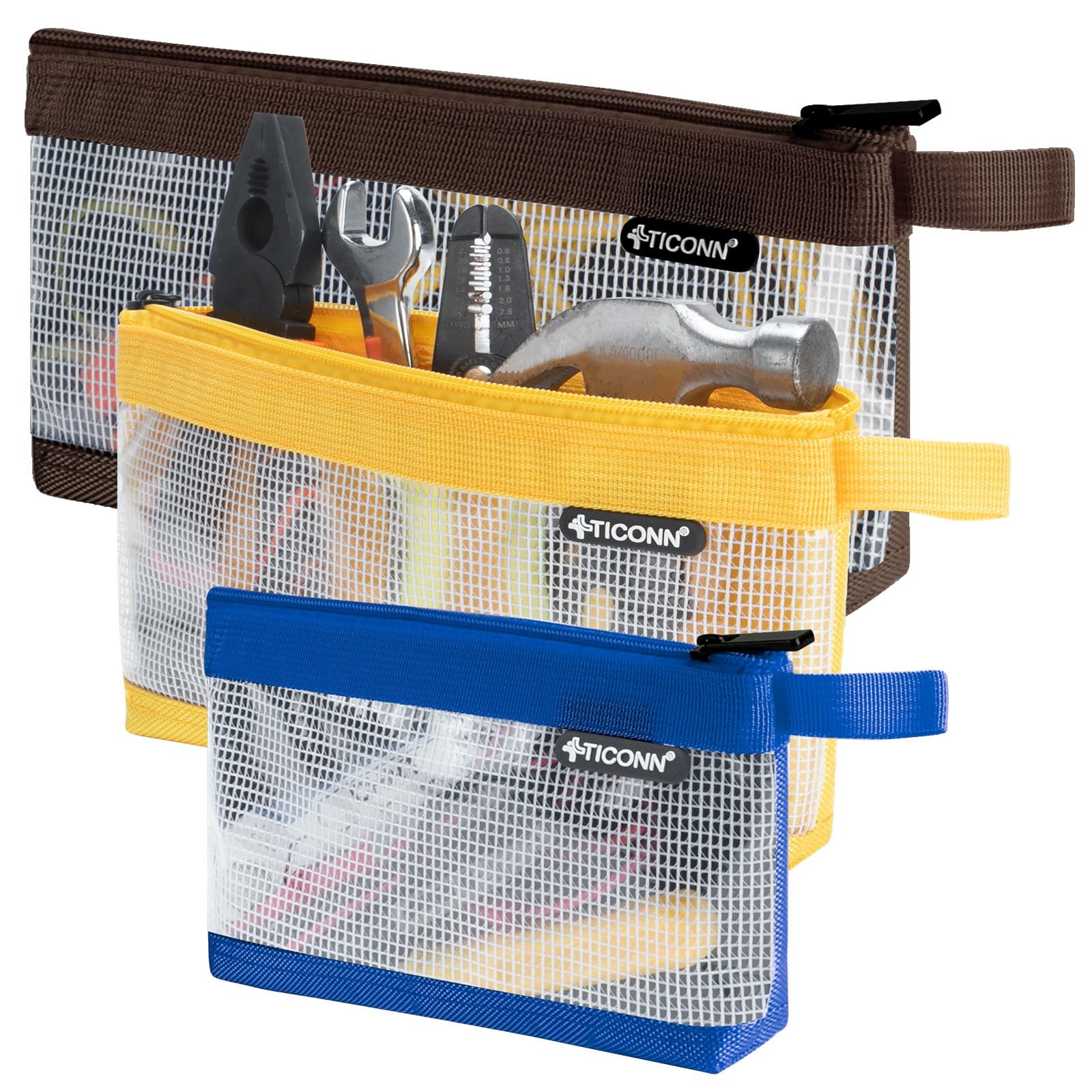 Tool Pouch, 1680D Oxford Small Tool Bag, Tool Pouches with Zipper, Clear Util...