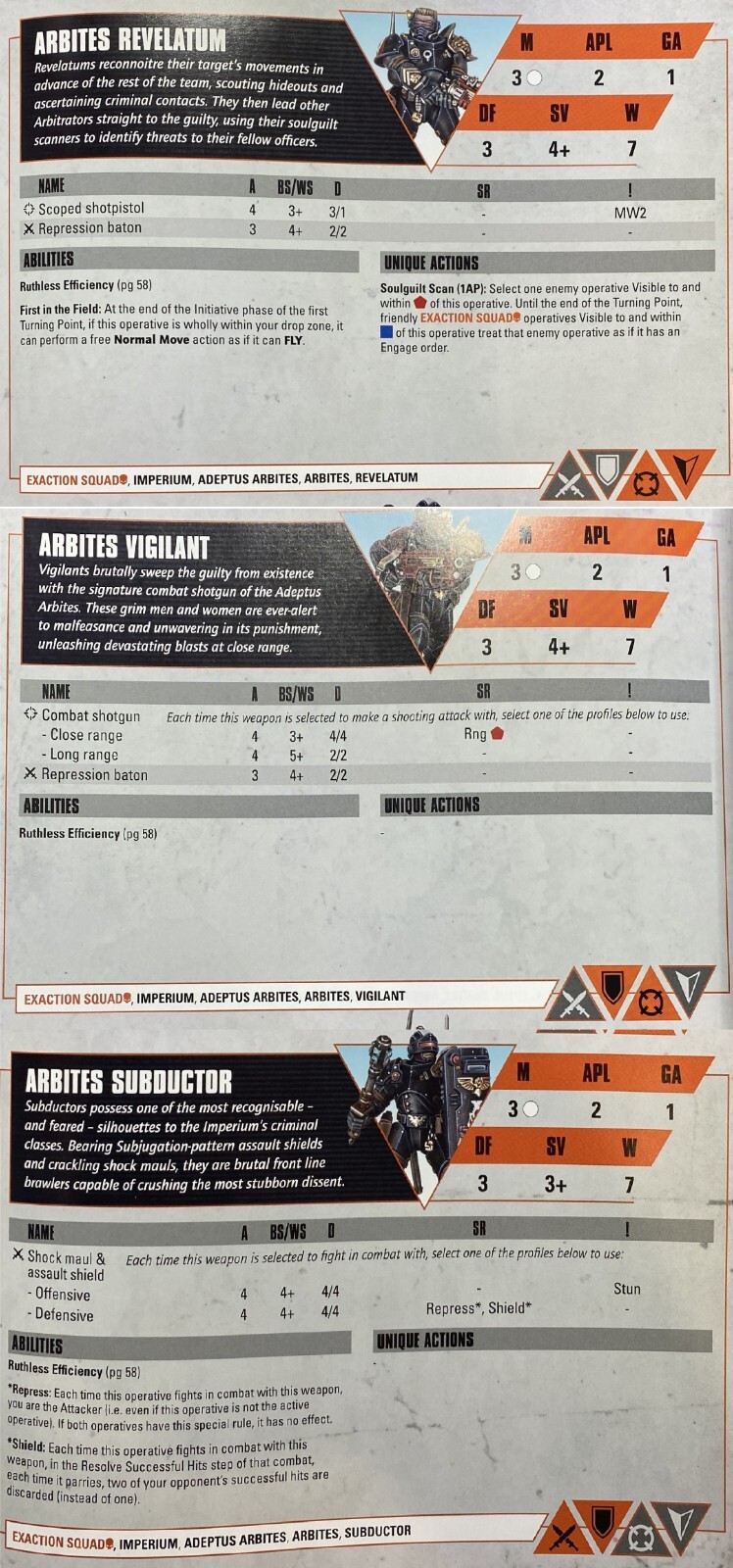 Arbites Revelatum Adeptus Arbites Kill Team Soulshackle Warhammer 40k - NoS (x1)