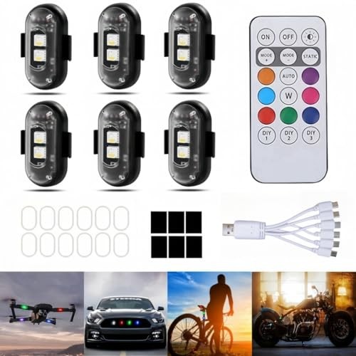 6PCS Wireless LED Strobe Lights with Remote Control, 6PCS (Regular 2LEDs)