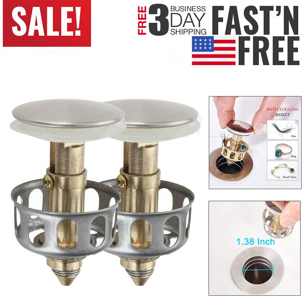 2 PACK Universal Wash Basin Bounce Drain Filter - USA SELLER - FAST SHIPPING