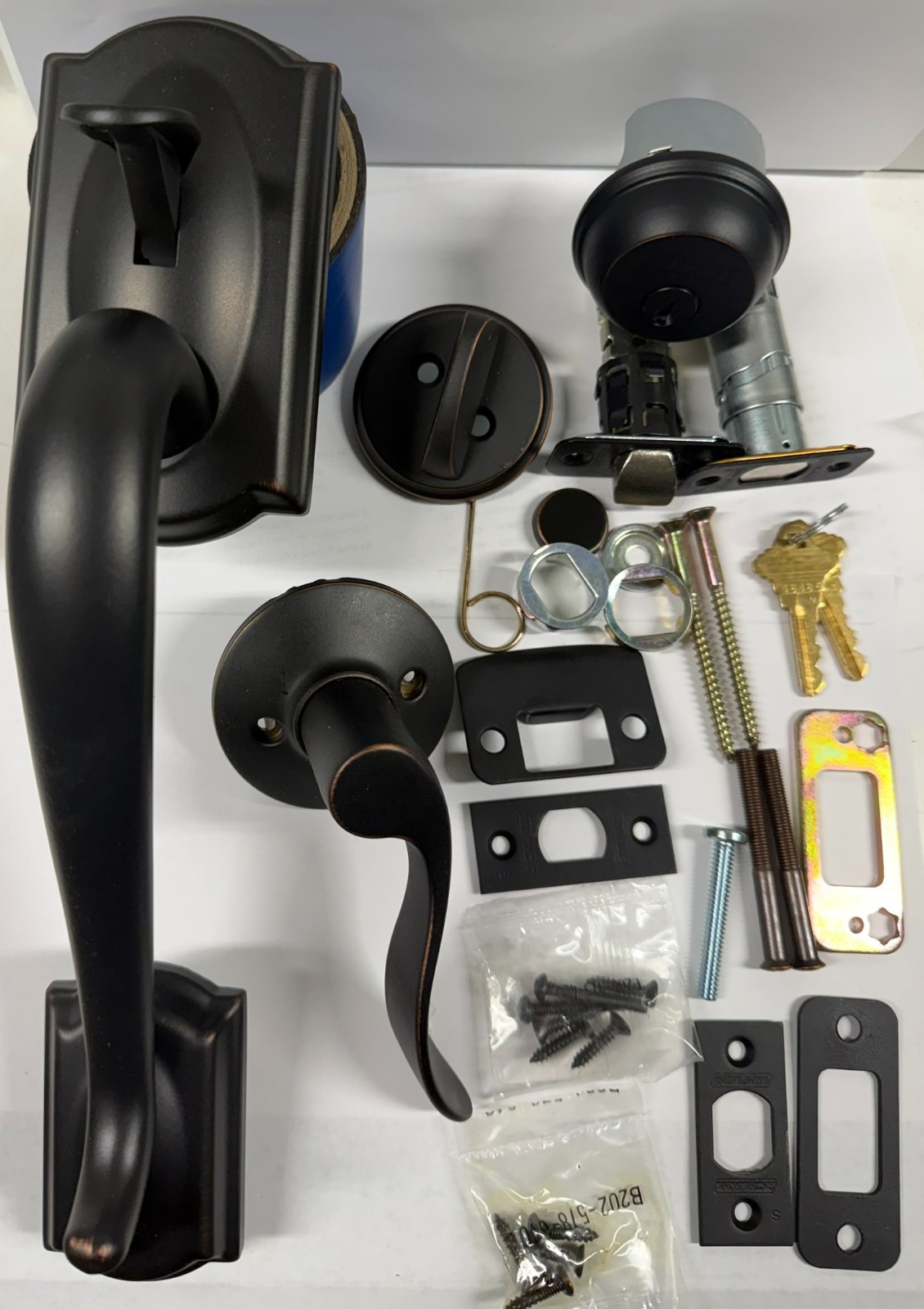 Schlage F60 CAM 716 ACC Camelot Handleset W/Interior Lever Aged Bronze RH