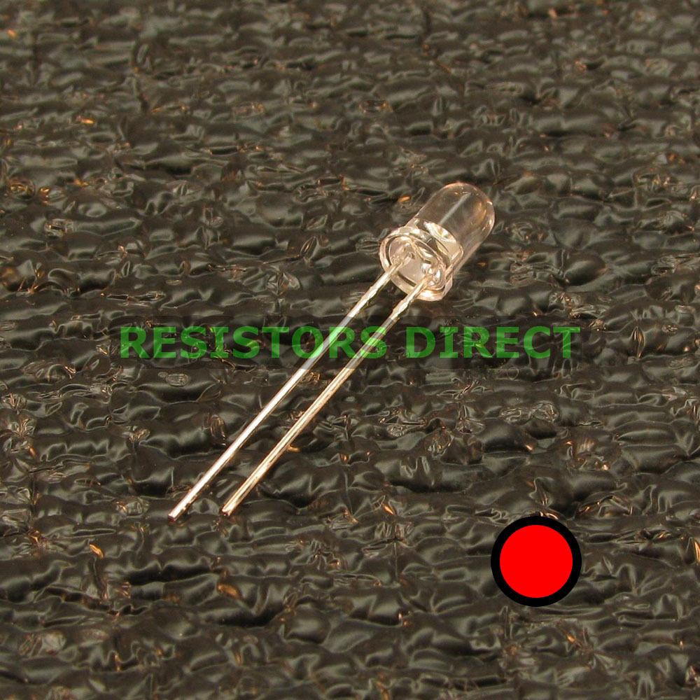 25pcs Round 5mm Red T1-3/4 LED Water Clear Lens Kit HAM Radio US Seller 25x V29