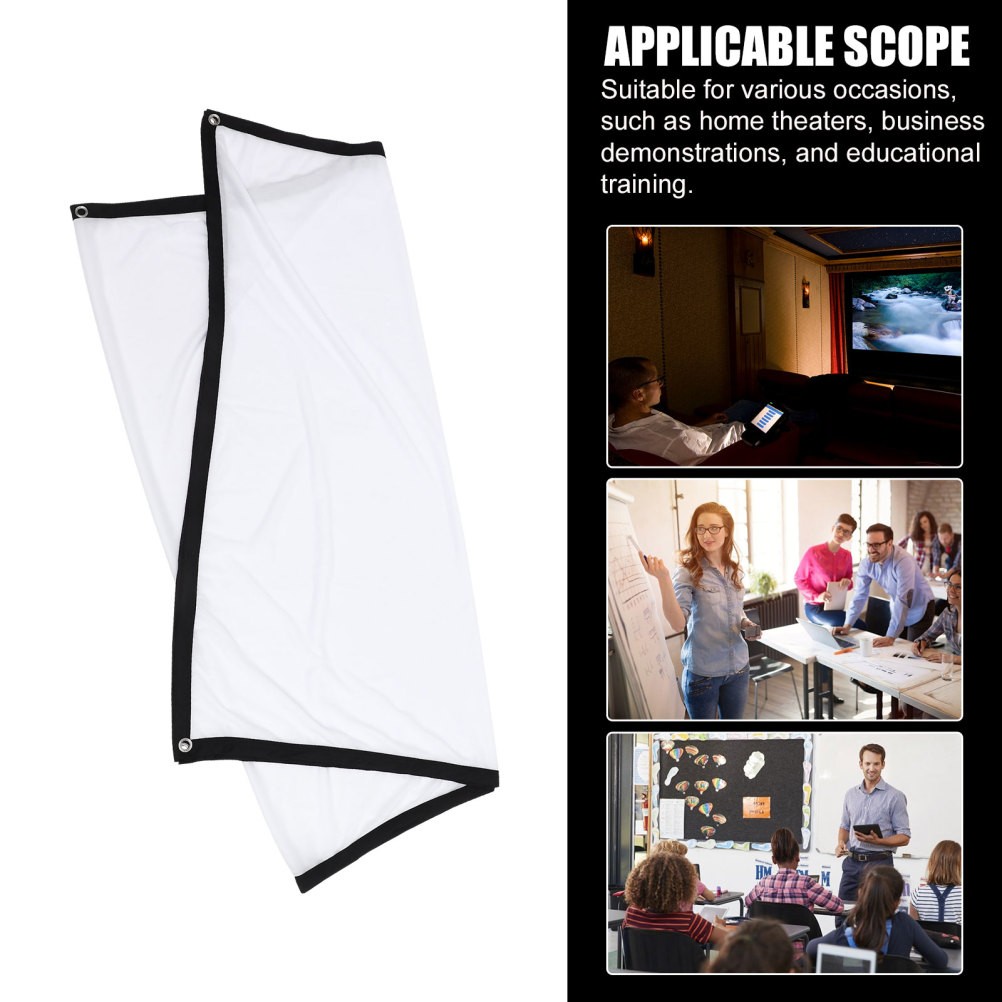 Foldable Home Use Projector Screen White Durable Polyester Material Easy Setup