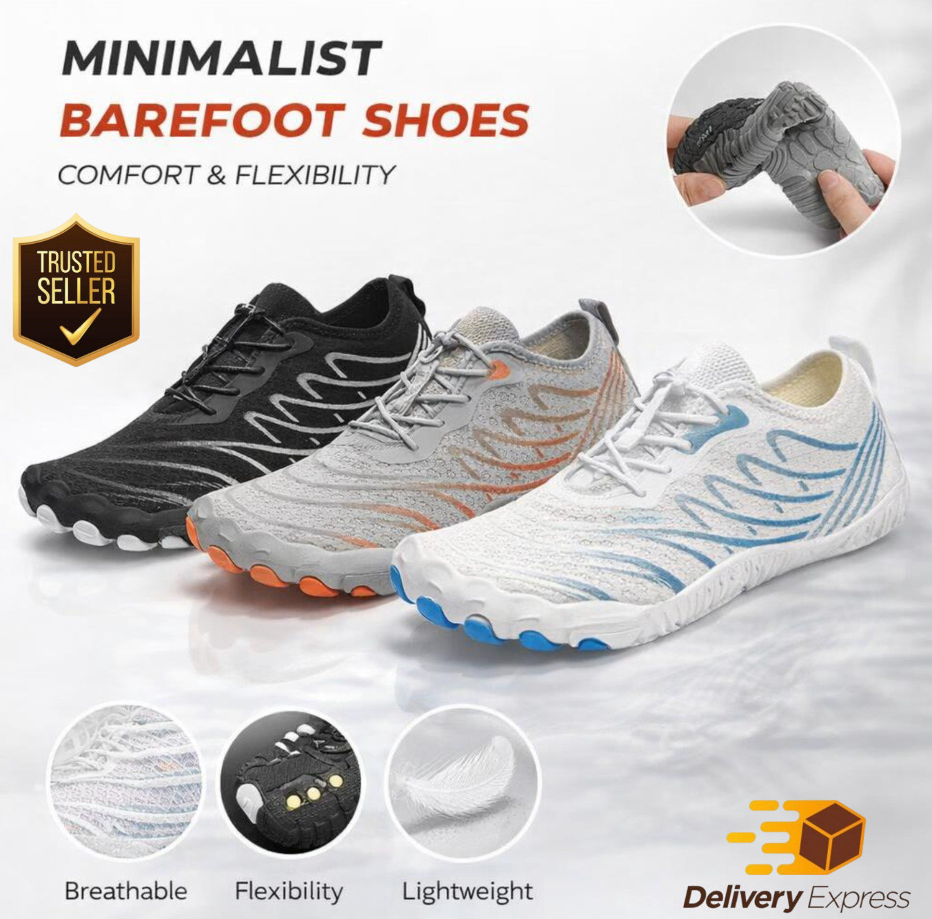 Grounding Shoes with Copper Sole Grounded Barefoot Footwear for Comfort & Health