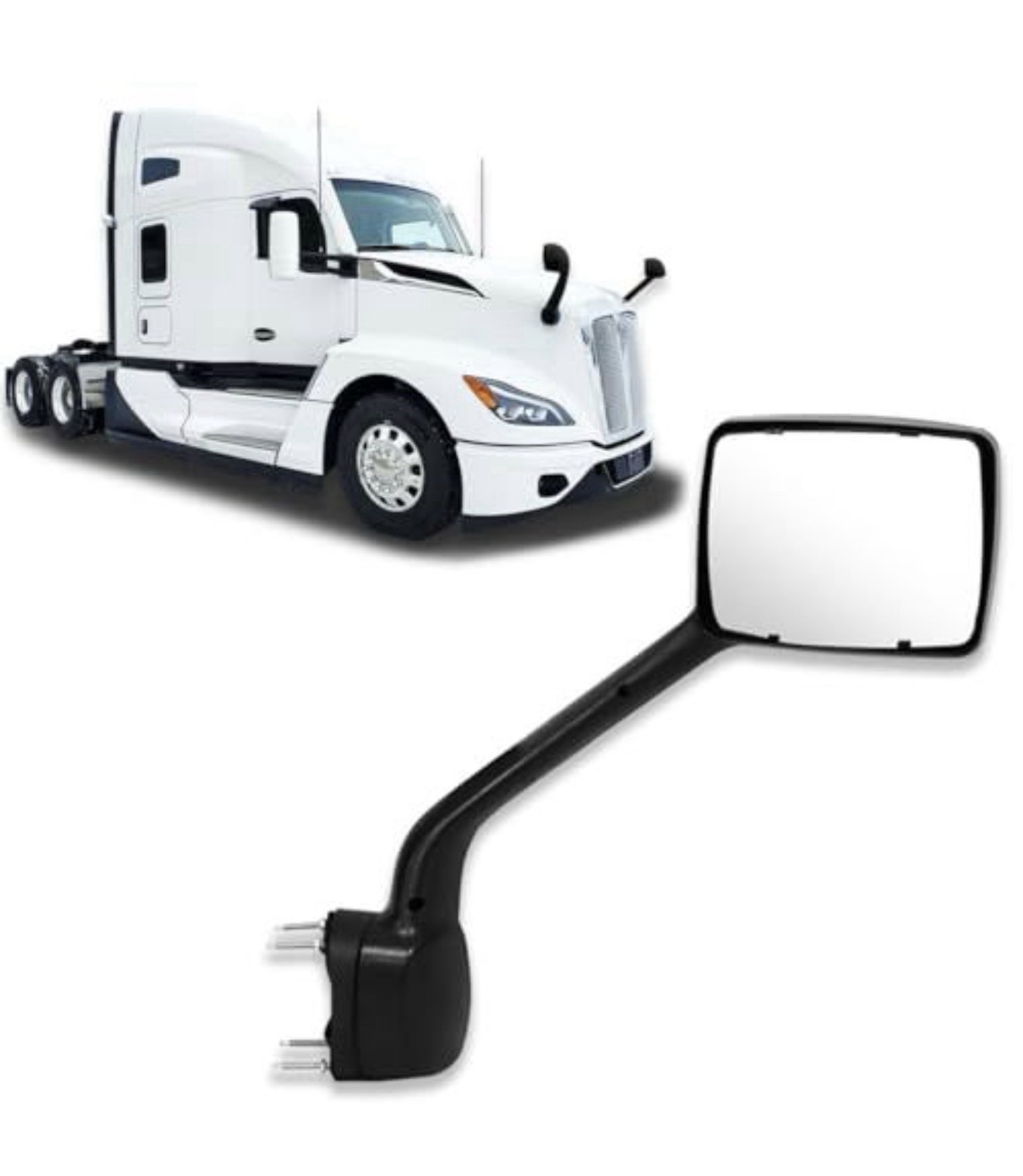Sterlix Black Hood Mirror for Kenworth T680 2022 2023 2024 Passenger Side