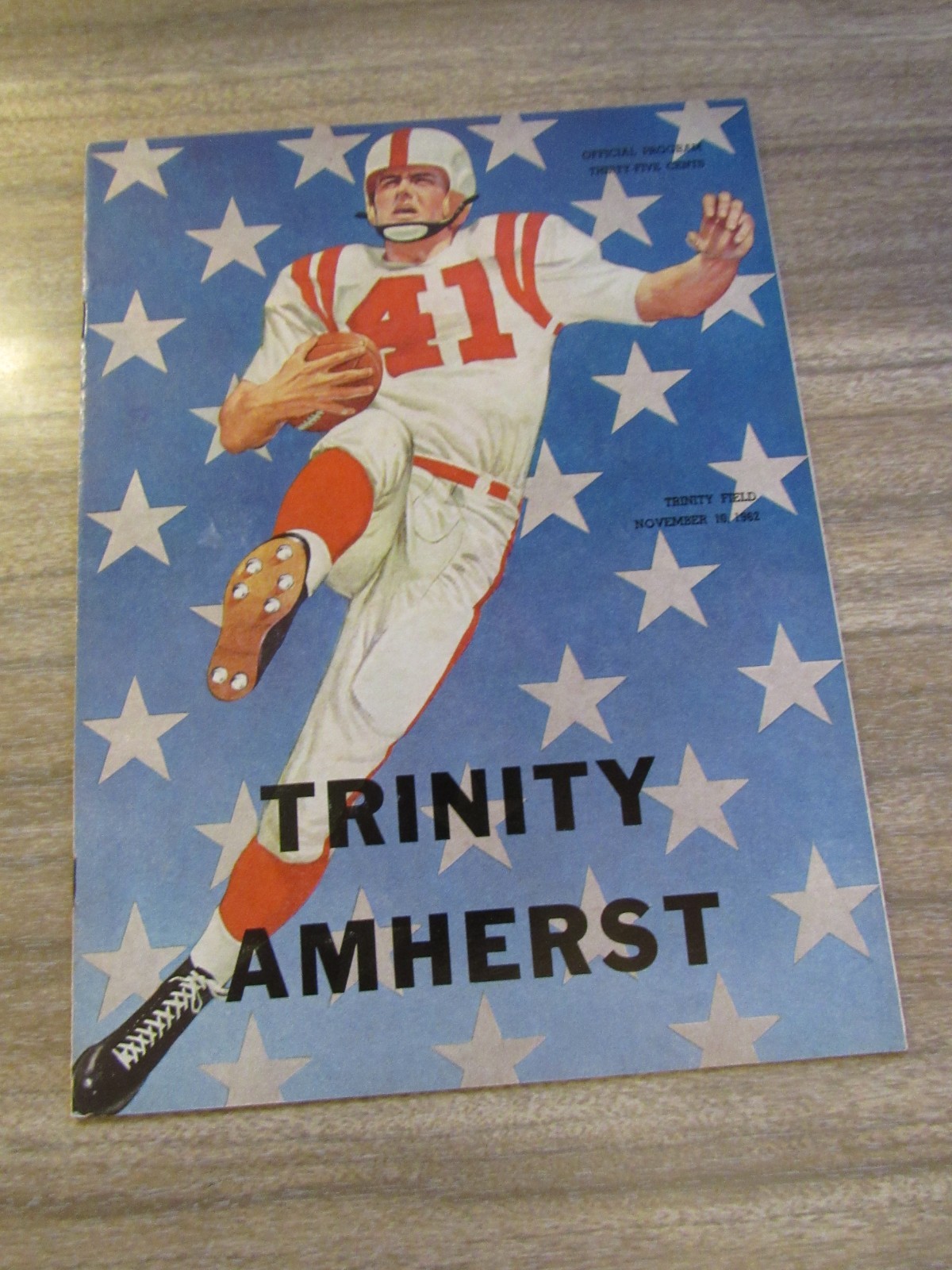 1962 Football Program Trinity Hilltoppers vs. Amherst
