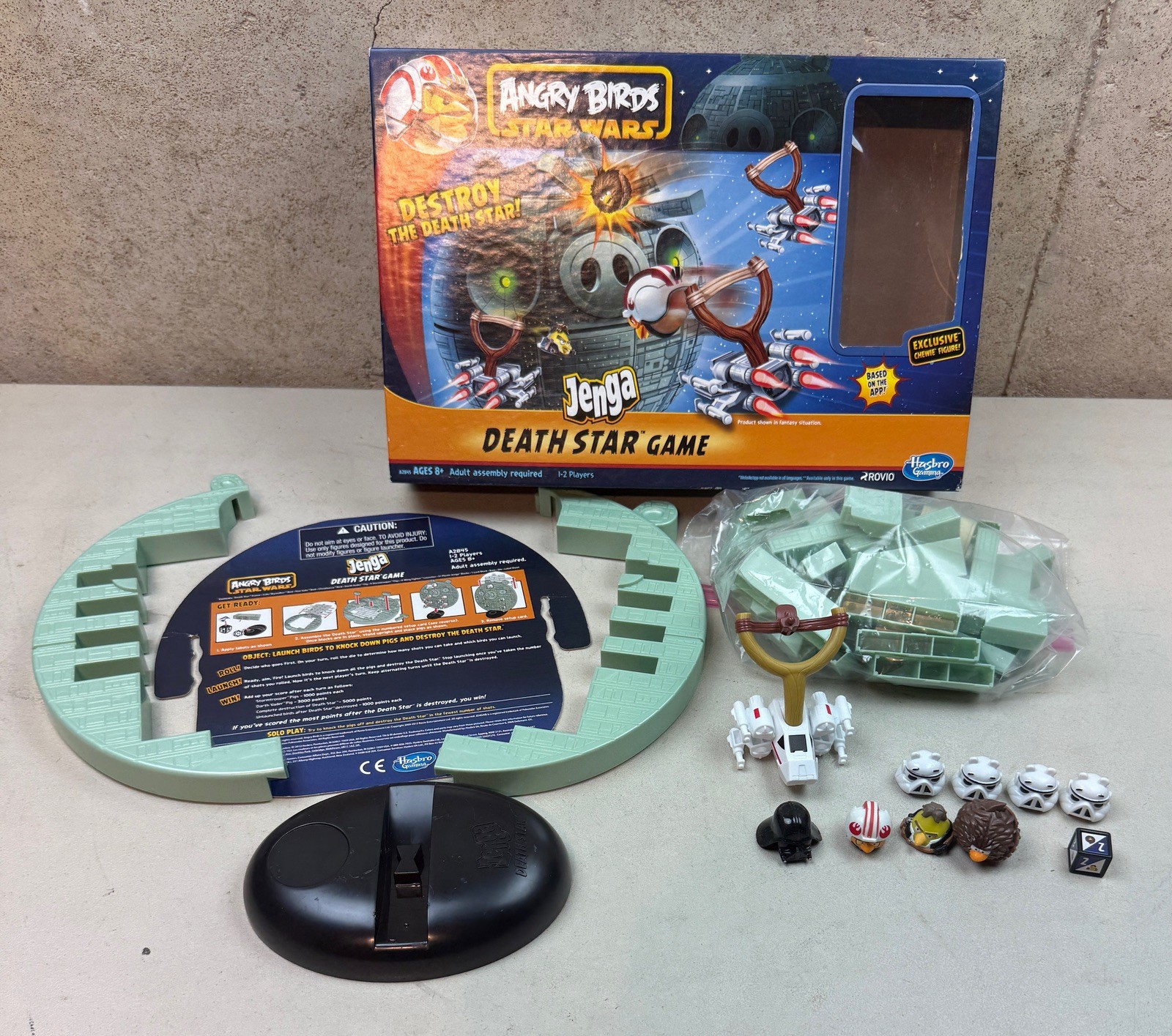 Angry Birds Jenga Death Star Edition Hasbro 2012 Board Game 100% Complete