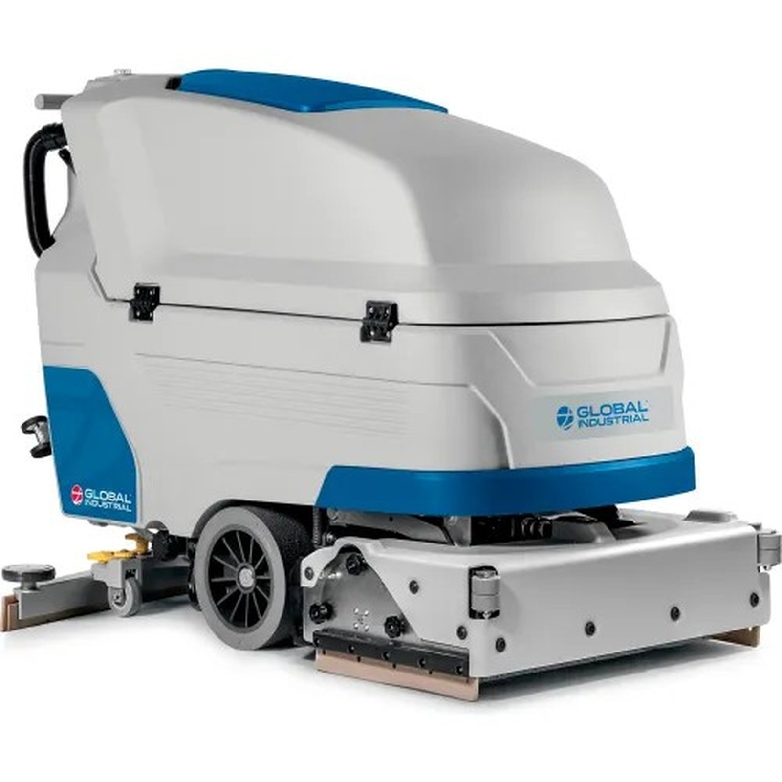 Cylindrical Brush Auto Floor Scrubber w/Traction Drive, 34" Cleaning Path