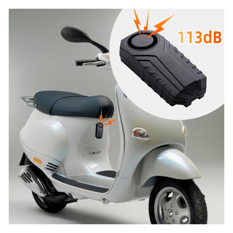 Bike Alarm, Wireless, Anti-Theft, Vibration Motion Detector, 113 dB, IP55