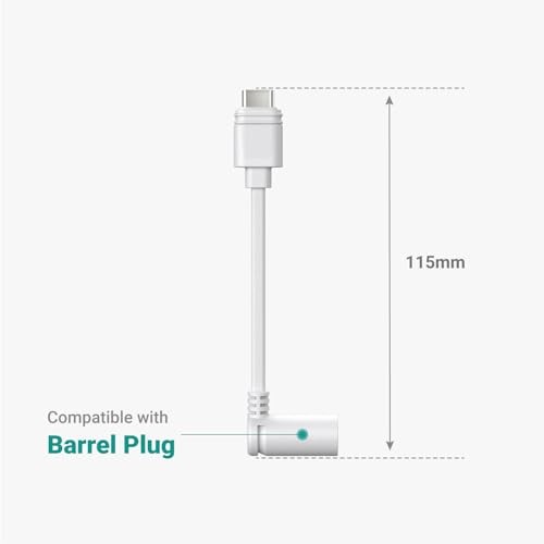 White Ring Barrel Plug to USB-C Adapter - Compatible with 1st Gen Solar Panel,