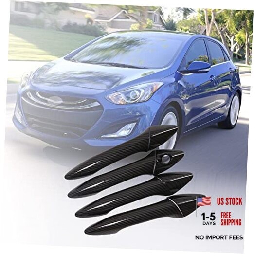 Carbon Fiber Print Doors Handle Cover 8pcs for Hyundai Elantra 2012-2016 Left