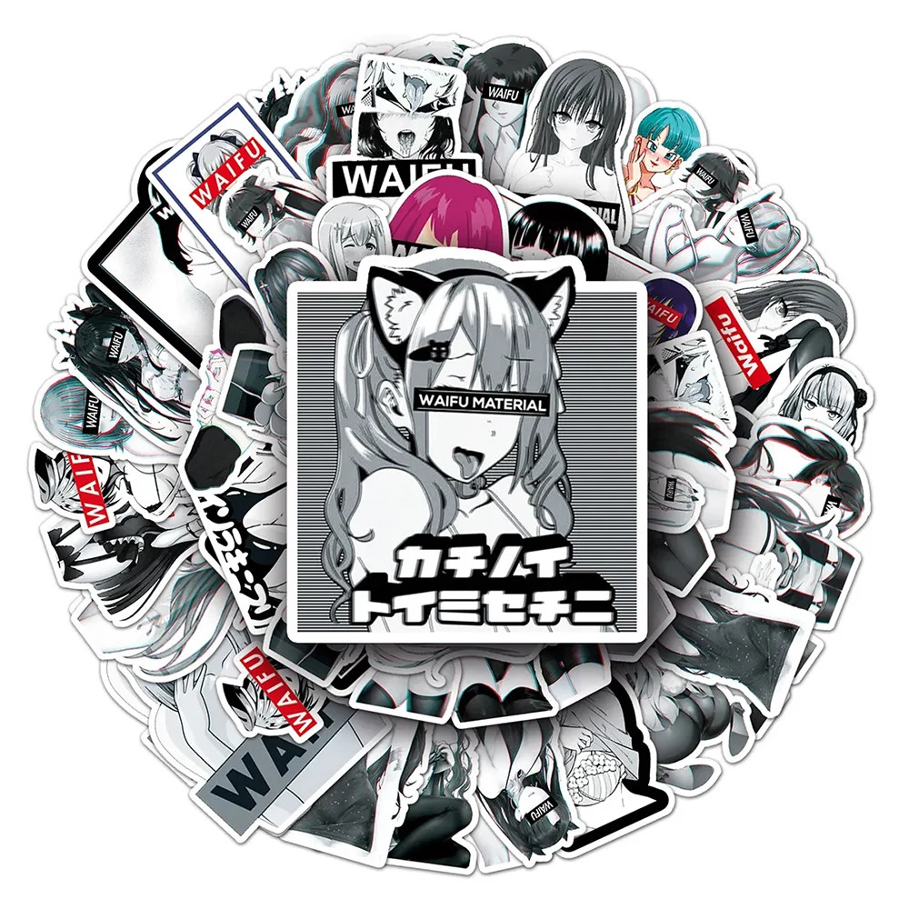 "Sticker Set Waifu Anime Sexy Girl Waterproof Decals Phone Bike