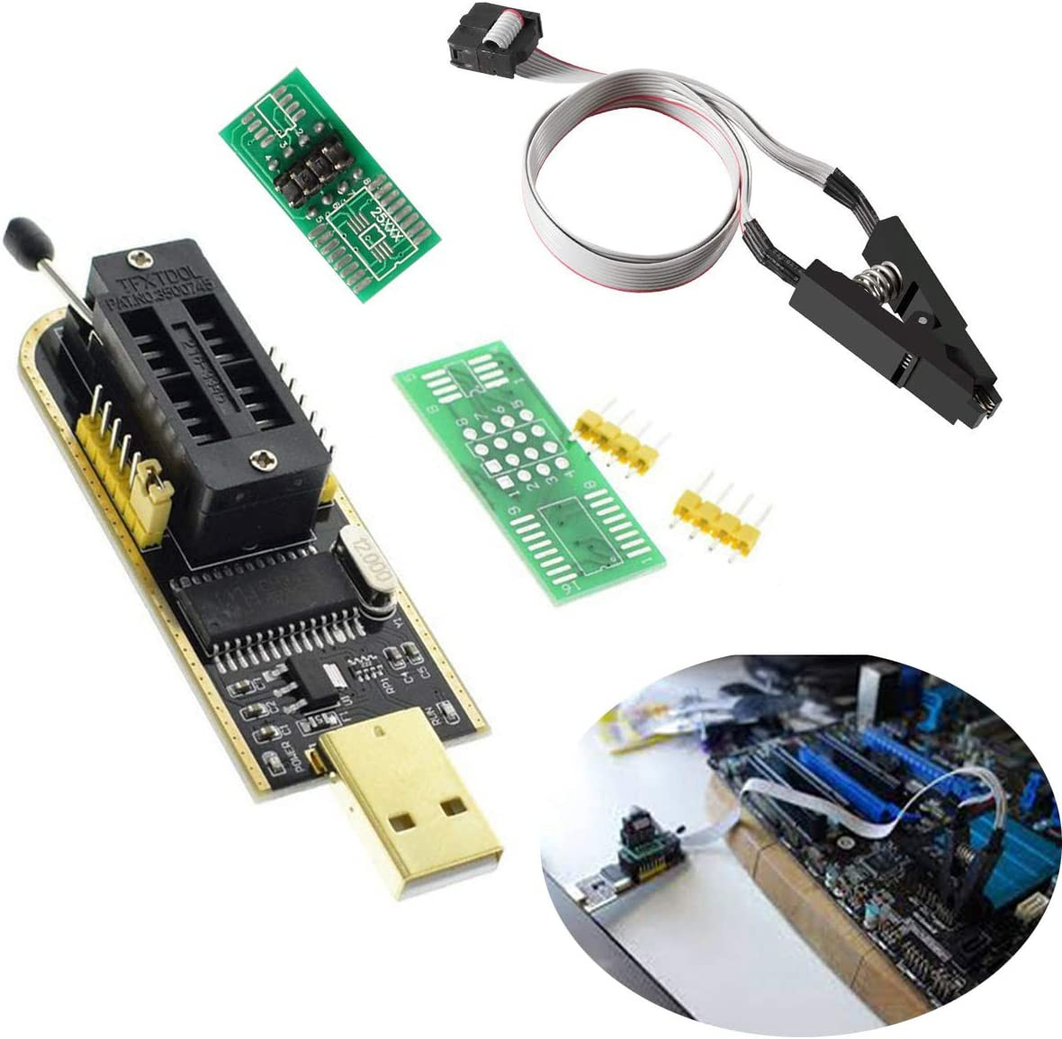 USB Programmer CH341A Series Burner Chip 24 EEPROM BIOS Writer 25 SPI Flash +...