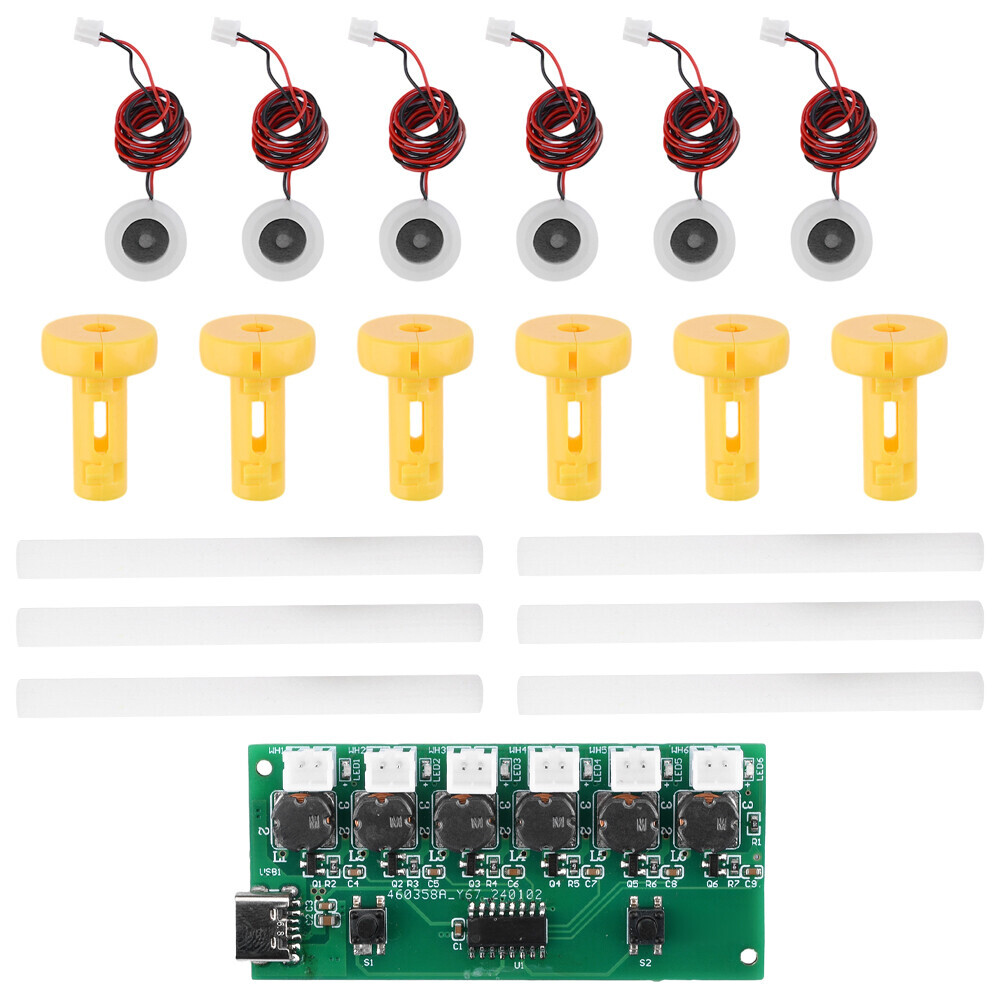 Type-C DC 5V DIY Ultrasonic Mist Maker 6 Channel Atomizing Module Humidifier