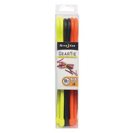 Nite Ize Gtpp18-A1-R8 Gear Tie, 18 In L, Variable Max Bundle Dia., Black,