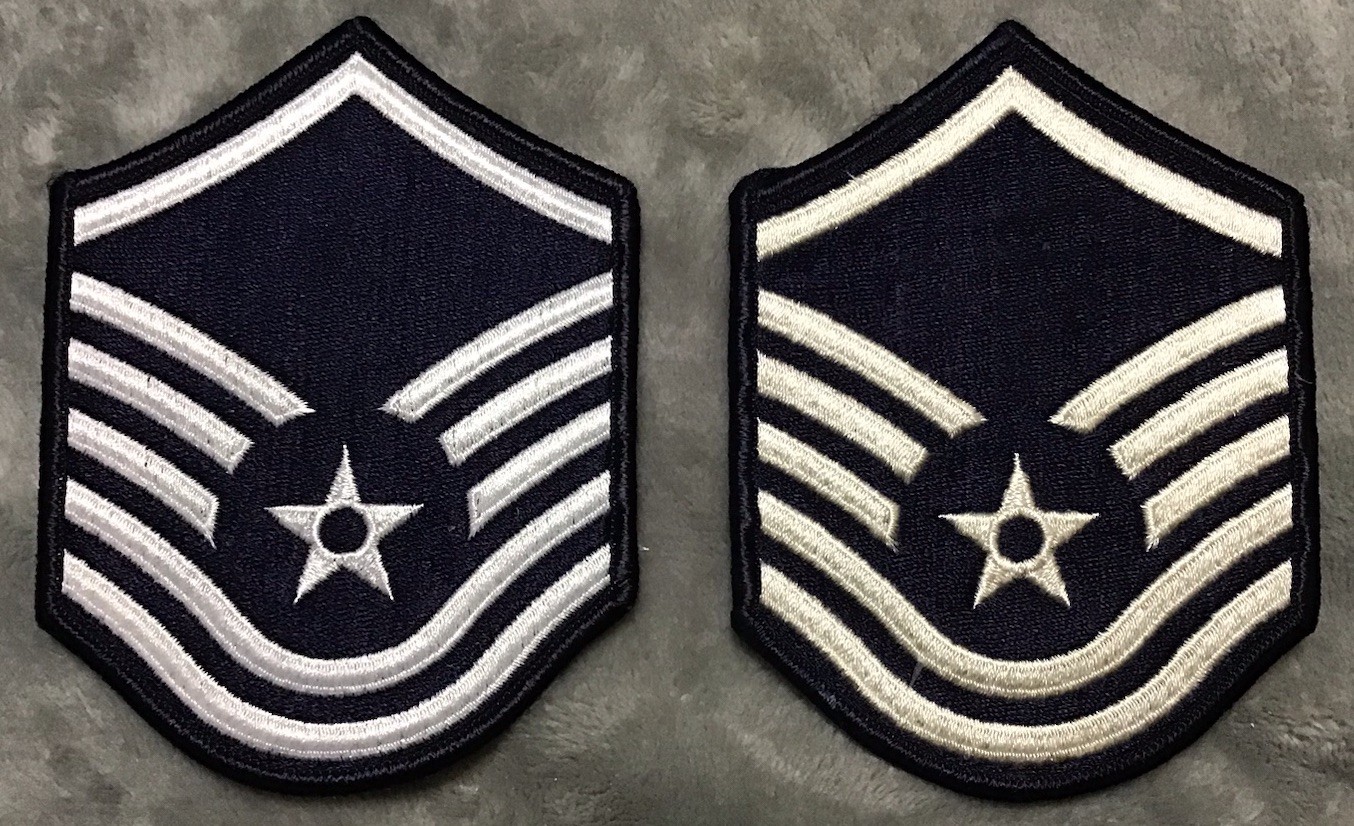 USAF Female Senior Master Sergeant Rank Insignia Dress Blues Patch Pair Ver 3