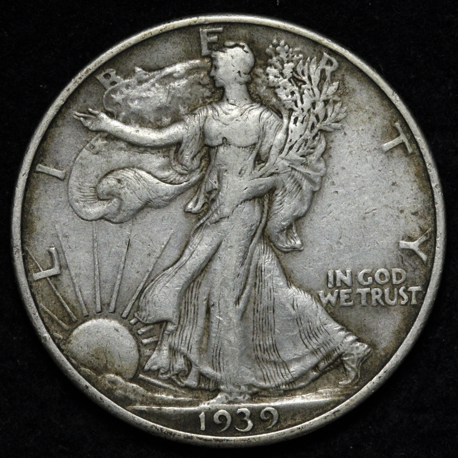 1939-S Walking Liberty Silver Half Dollar XF E379 GTNH