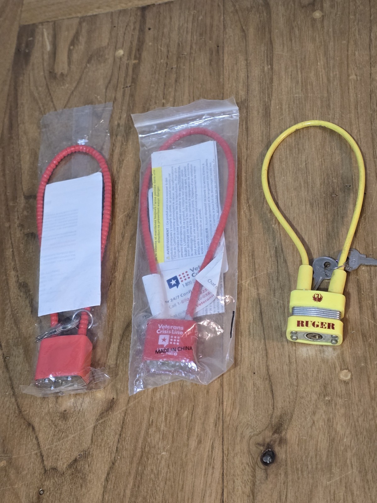 Set Of 3 Gun Locks With 2 Keys Each Ruger Veterans