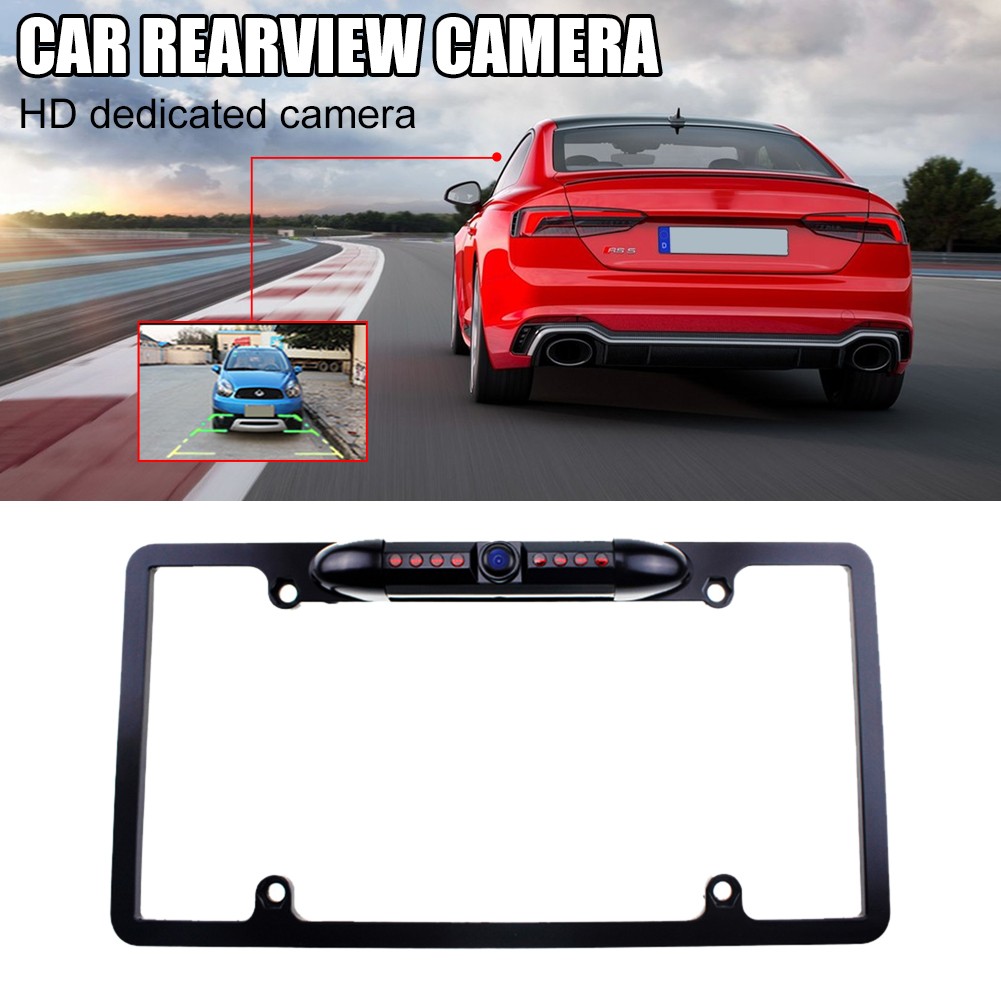 Car Rear View Backup Camera 8 IR Night Vision US License Plate Frame CMOS 170°
