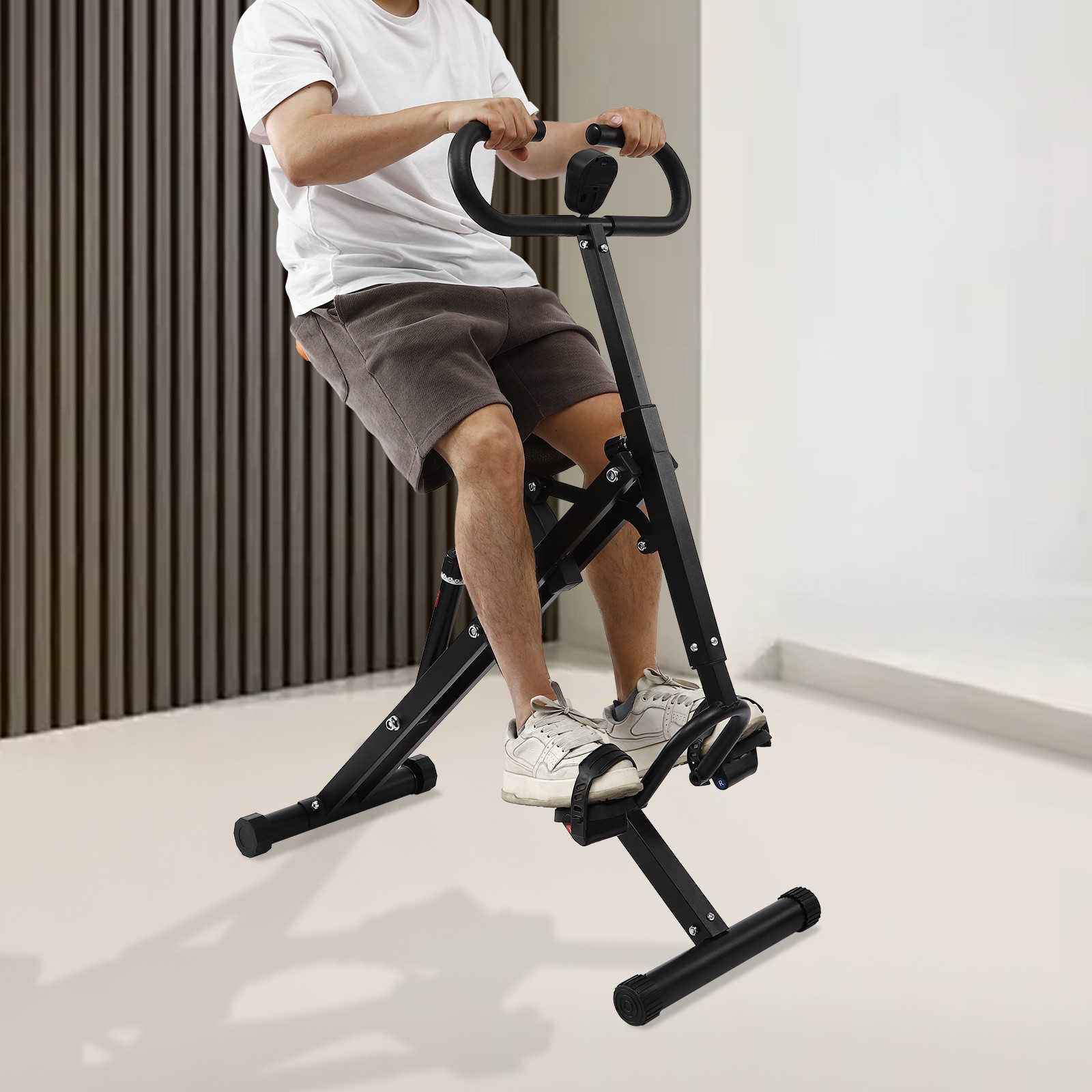 Foldable Squat Assist Trainer Home Gym Machine with LCD Display