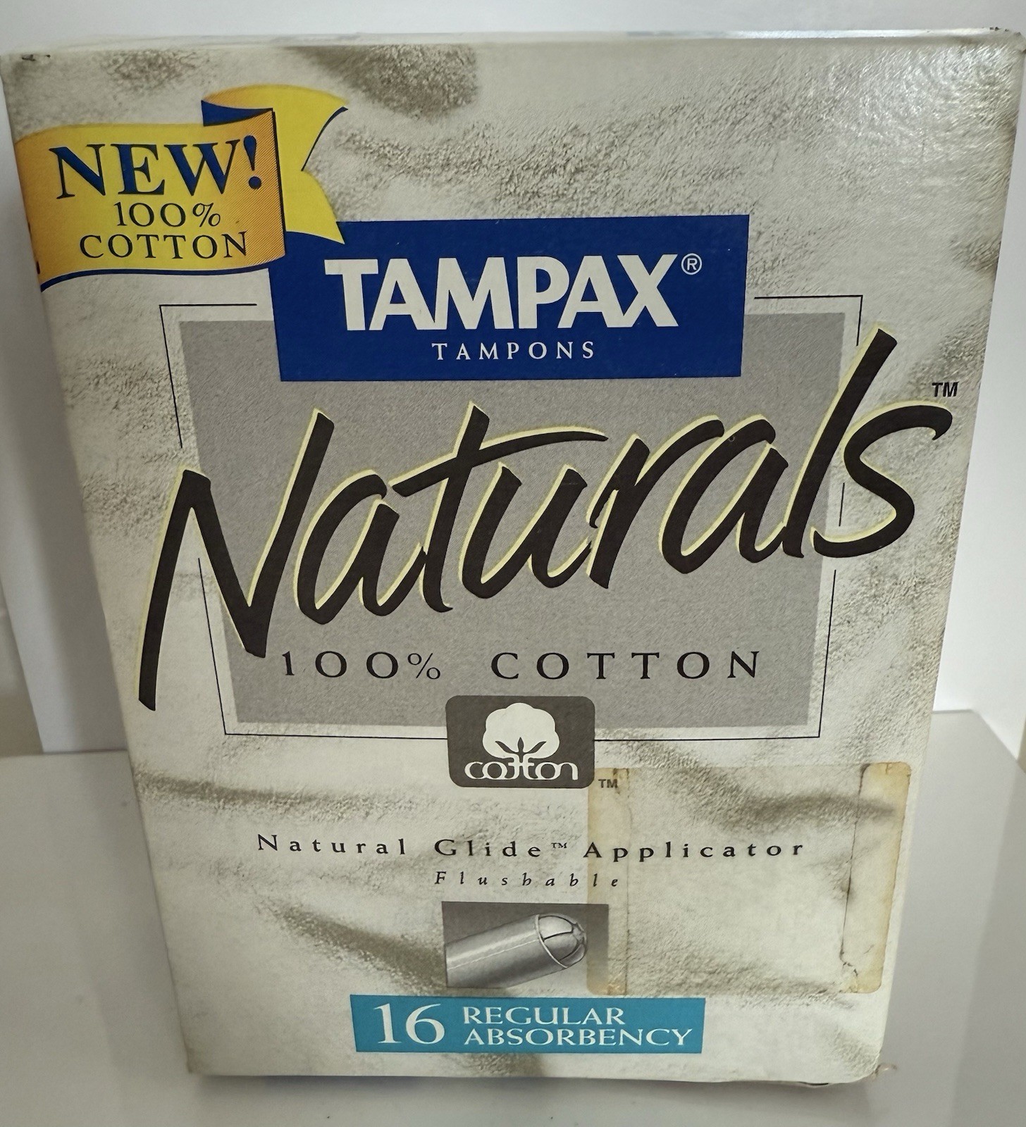 VTG 1995 Tampax Naturals Tampons Regular 100% Cotton 16ct Sealed MOVIE TV PROP