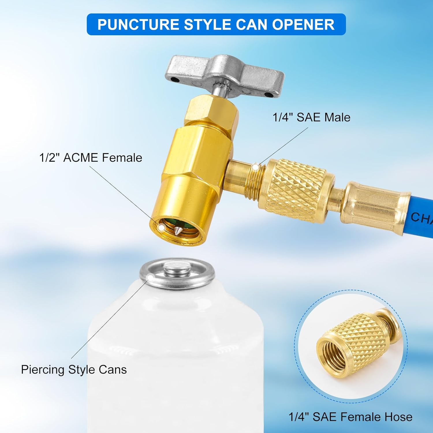 R290 and R600A Charging Manifold Hose Kit, R600A Refrigerant Recharge Kit with P