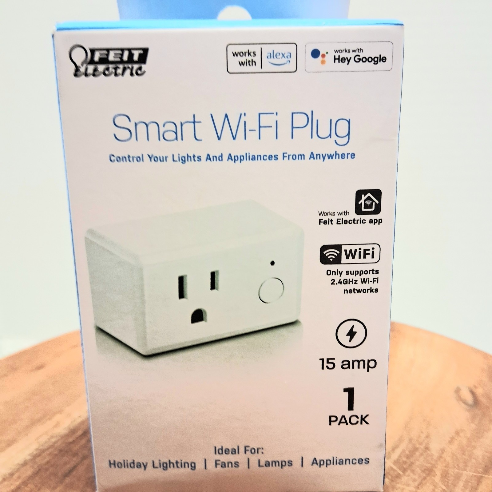Feit Electric Smart Wi-Fi Plug 1 Pack Apple Andriod White With Box Tested EUC
