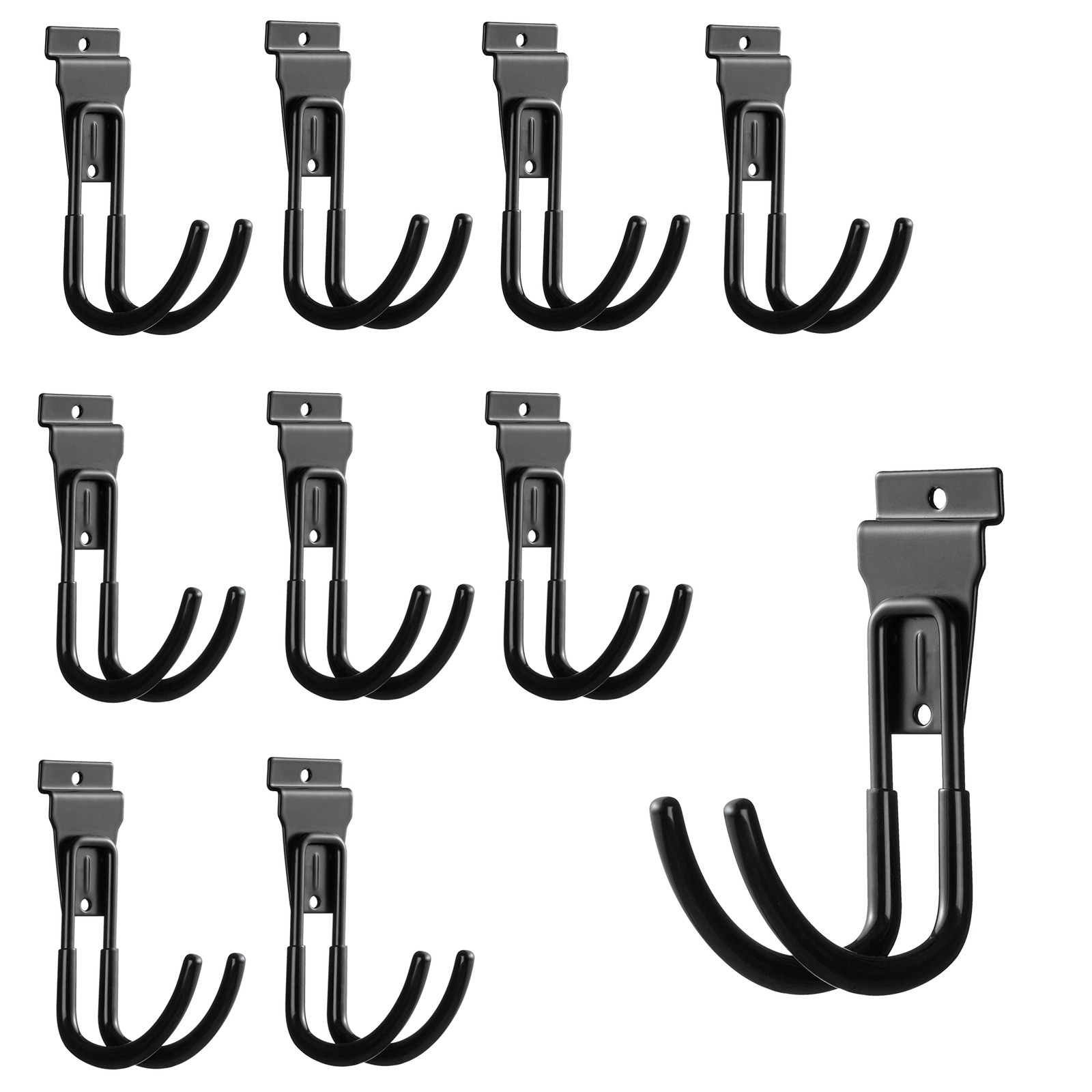 Large J Slatwall Hooks 10 Pack Heavy Duty Accessory for Garage Garden Hose