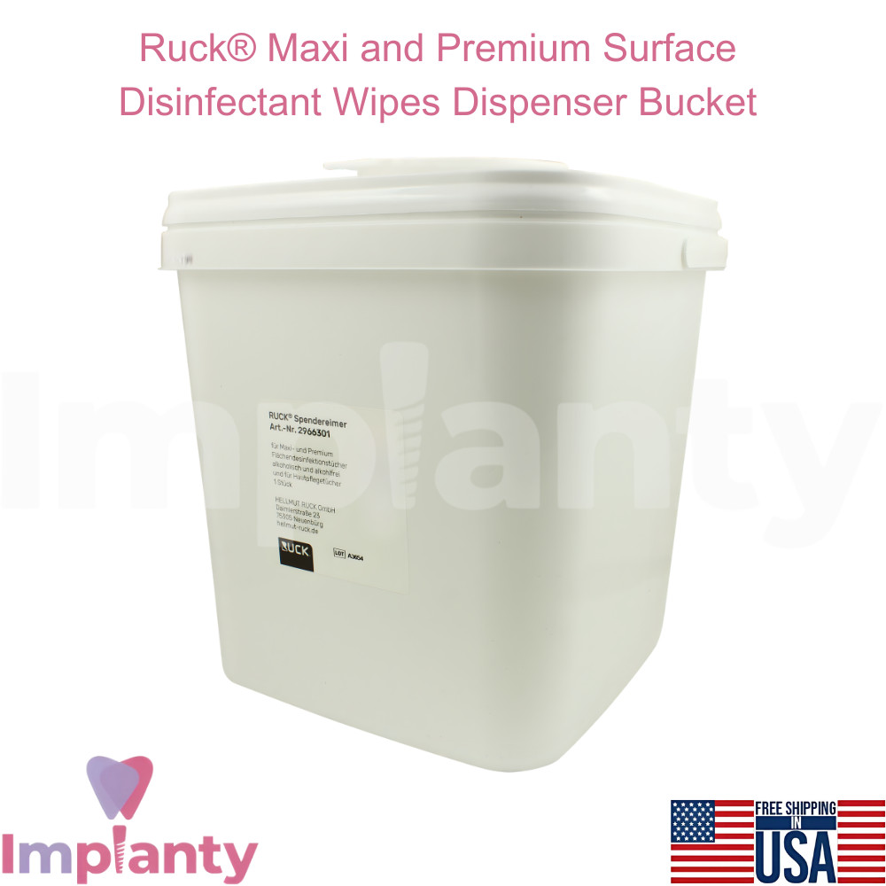 RUCK® Portable Dispenser Bucket Maxi and Premium Surface Dis!nfectant Wipes